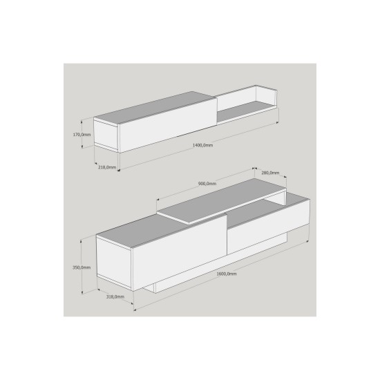 TV Unit Elda - White, Walnut White
Walnut TV Unit Elda - White, Walnut White
Walnut