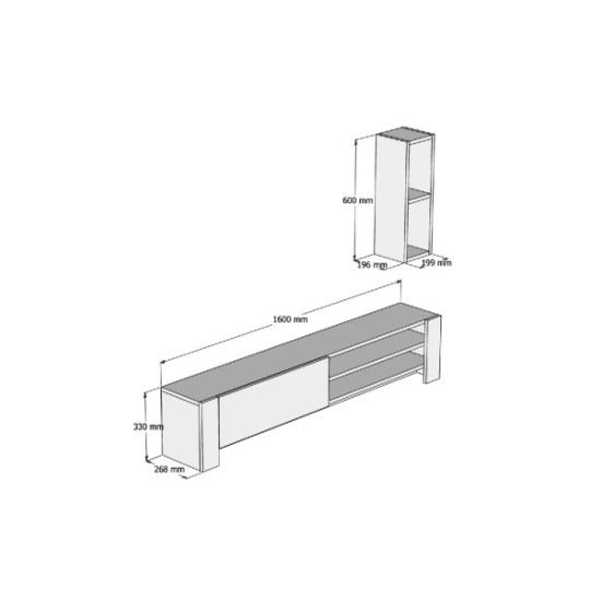 TV Unit Naz - White White TV Unit Naz - White White