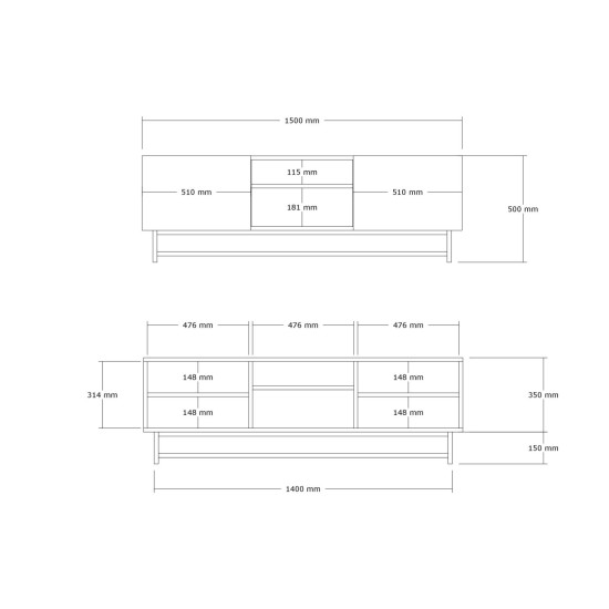 TV Stand Wood - Walnut Walnut TV Stand Wood - Walnut Walnut