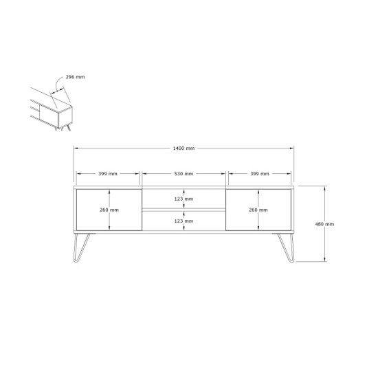TV Stand Eva Walnut
White TV Stand Eva Walnut
White