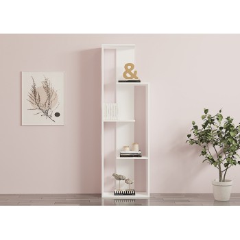 Βιβλιοθήκη - Wand - Χρώμα White - 50x20x160εκ