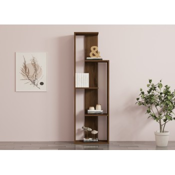 Βιβλιοθήκη - Wand - Χρώμα Καρυδί - 50x20x160εκ