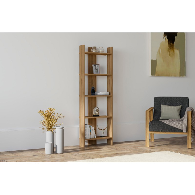 Βιβλιοθήκη - Virba - Χρώμα Καρυδί - 53x23x149εκ