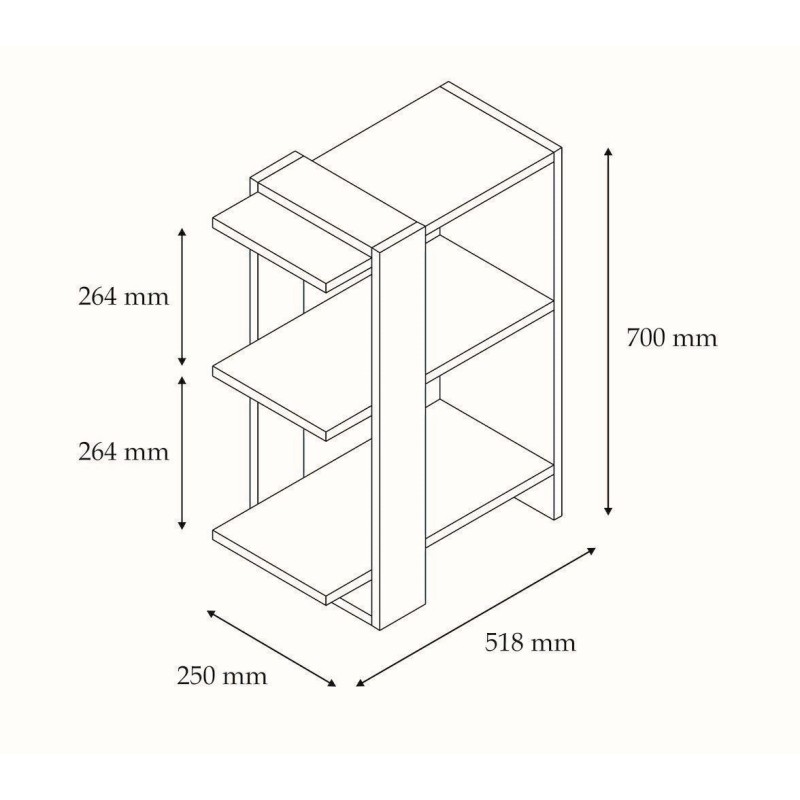 Bookshelf Gaye - Walnut, White Walnut
White