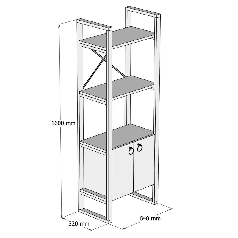 Bookshelf Milano Atlantic Pine
Black