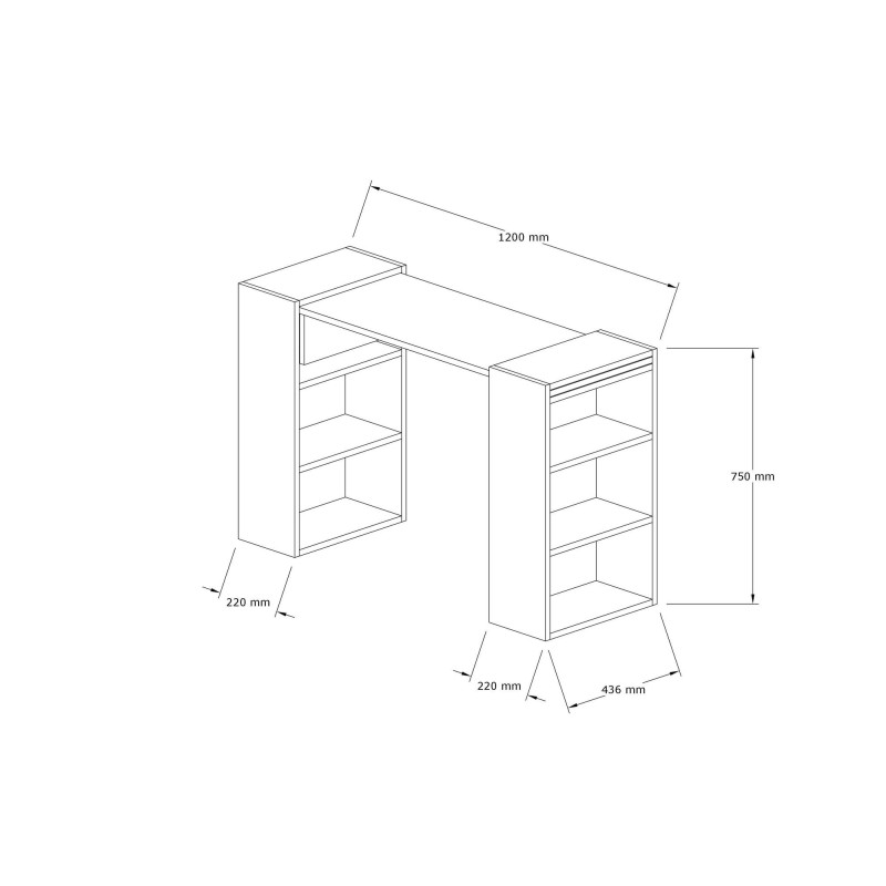 Study Desk Handy - Walnut, White Walnut
White