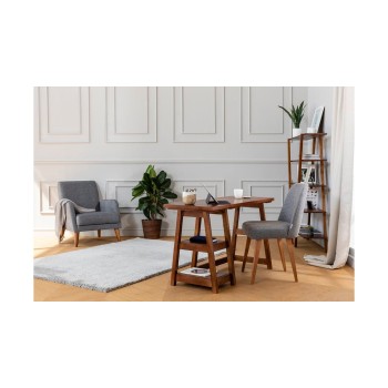 Σετ Γραφείο & Βιβλιοθήκη Perla από Μασίφ Ξύλου - Χρώμα Καρυδί - 120x51x73,5εκ