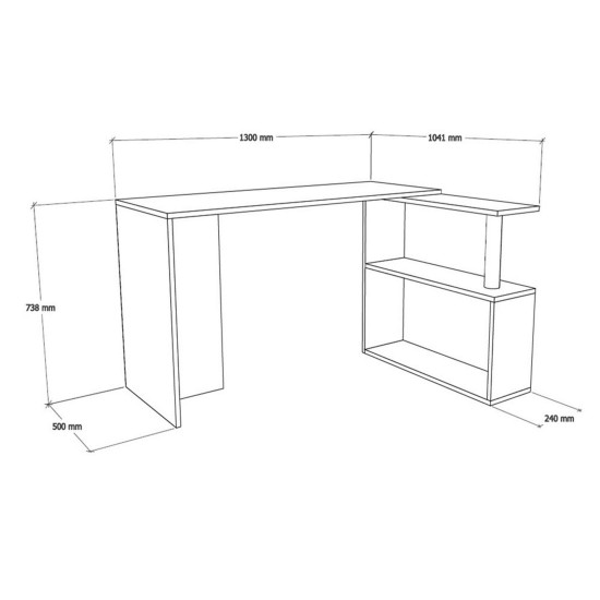 Study Desk Cayko - Walnut Walnut Study Desk Cayko - Walnut Walnut