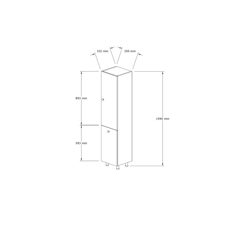 Ντουλάπι Μπάνιου - Lipa - Χρώμα Καρυδί - 35x31.9x154.8εκ