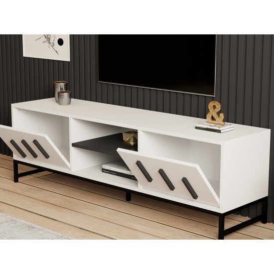 TV Stand Shape - White White TV Stand Shape - White White