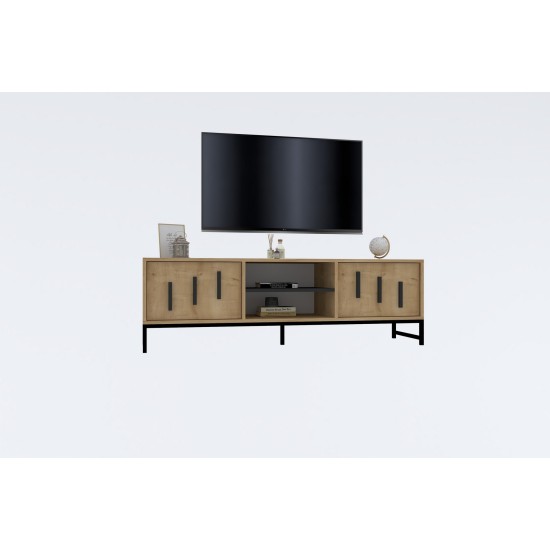 TV Stand Shape - Sapphire Oak Sapphire Oak TV Stand Shape - Sapphire Oak Sapphire Oak