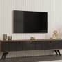 Έπιπλο Τηλεόρασης - Alberi - Χρώμα Φυσικό Πεύκο & Ανθρακί - 160x25x35εκ 