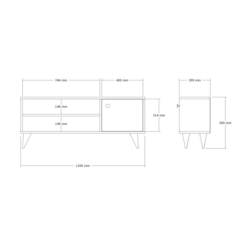 TV Stand Jena Atlantic Pine