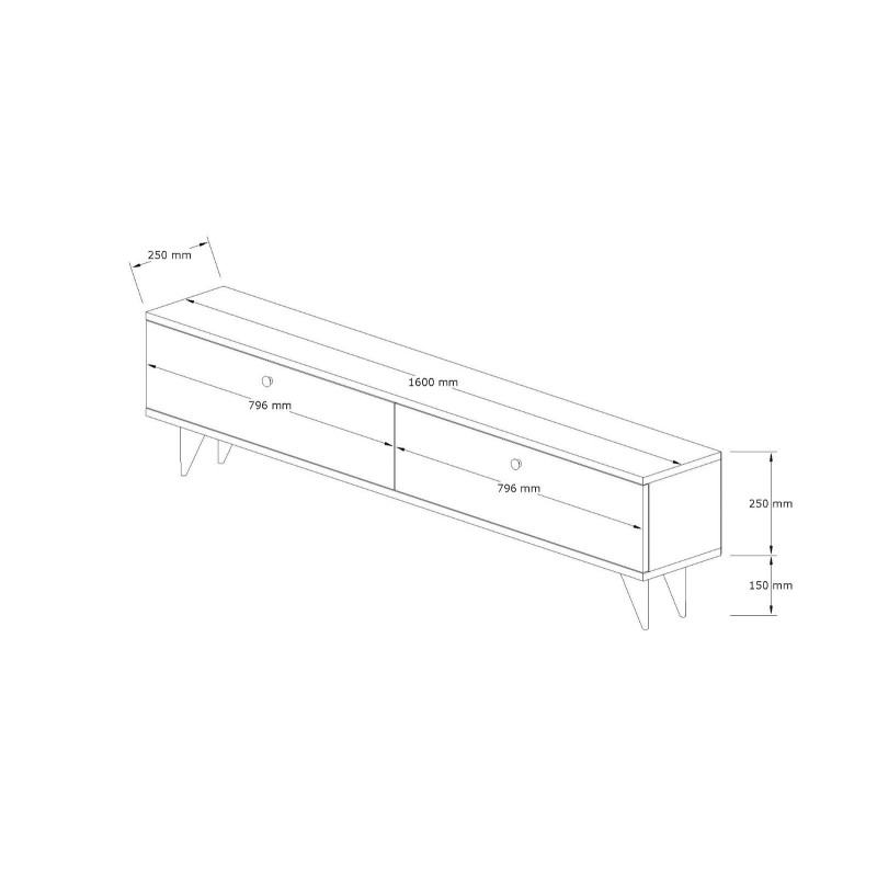 Hanah Home TV Stand Paris - Walnut Walnut