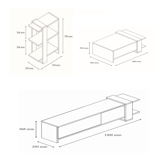 Living Room Furniture Set Gaye - Walnut, White Walnut
White Living Room Furniture Set Gaye - Walnut, White Walnut
White