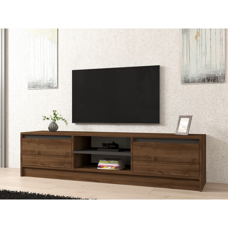 TV Stand Olça - Walnut, Anthracite Walnut
Anthracite