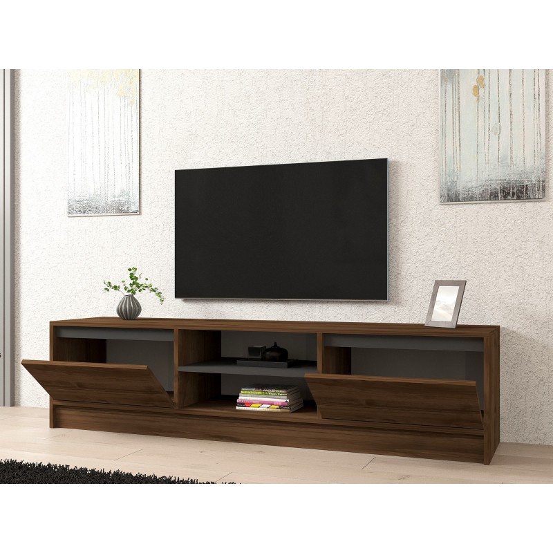 TV Stand Olça - Walnut, Anthracite Walnut
Anthracite