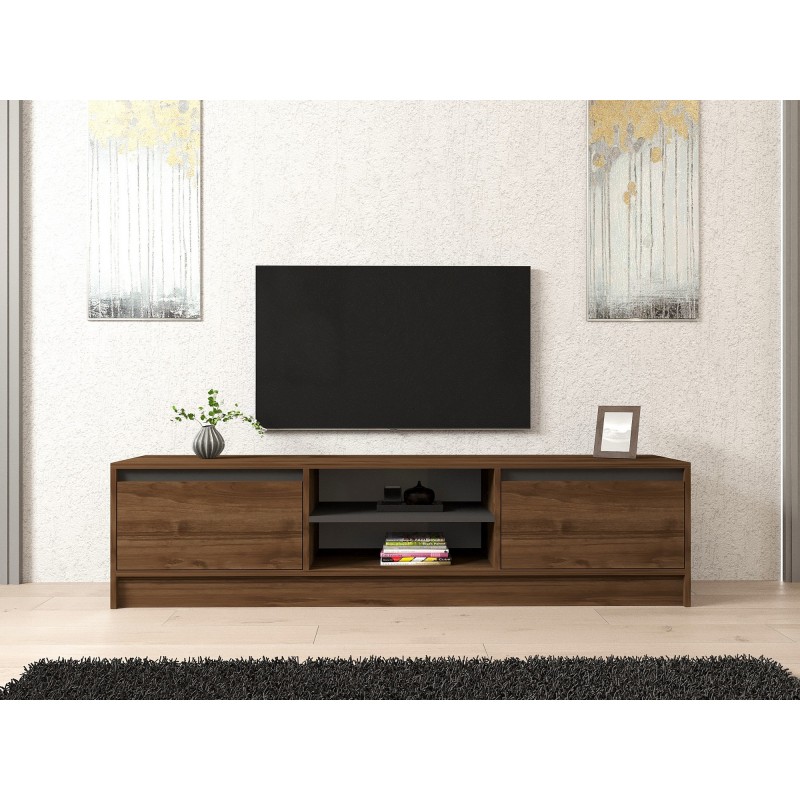 TV Stand Olça - Walnut, Anthracite Walnut
Anthracite