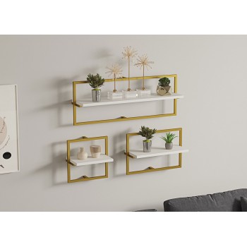 Wall Shelf Yeso - White Gold White
Gold