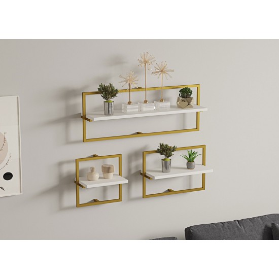 Wall Shelf Yeso - White Gold White
Gold Wall Shelf Yeso - White Gold White
Gold