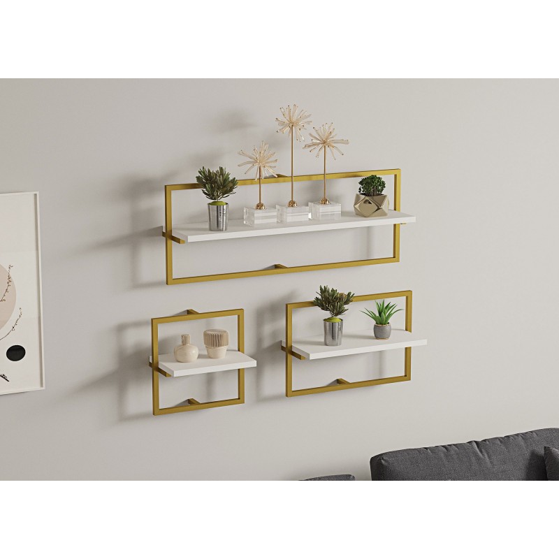 Wall Shelf Yeso - White Gold White
Gold