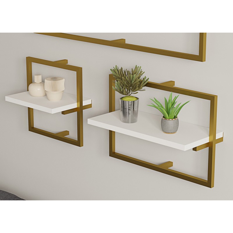 Wall Shelf Yeso - White Gold White
Gold