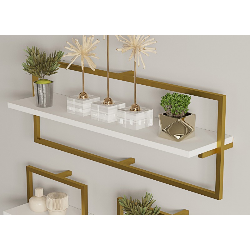 Wall Shelf Yeso - White Gold White
Gold
