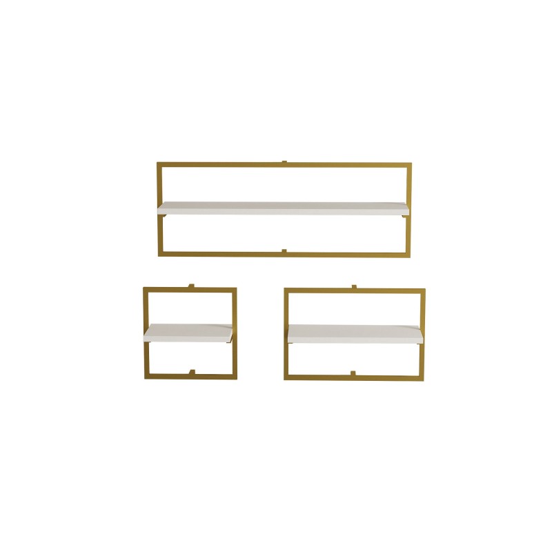 Wall Shelf Yeso - White Gold White
Gold