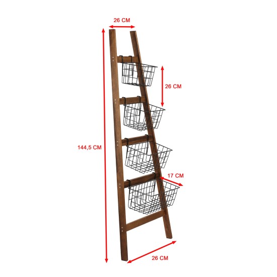 Shelf Basket Stand Miles Oak
Black
