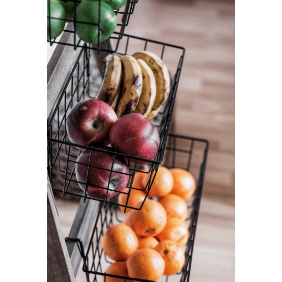 Shelf Basket Stand Miles Oak
Black
