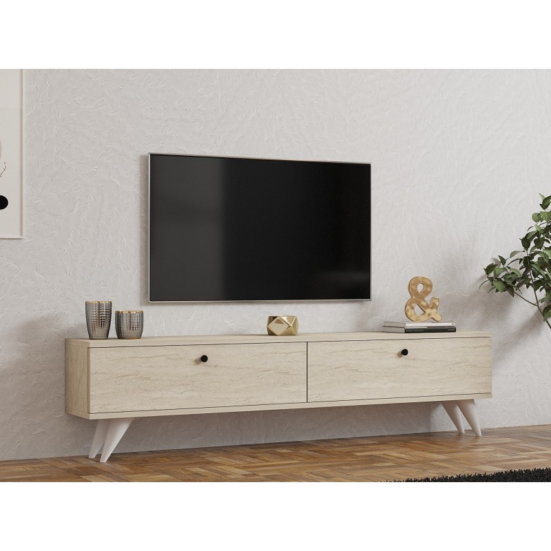 TV Stand Paris - Travertine Travertine