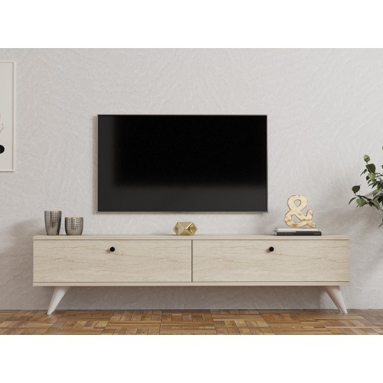 TV Stand Paris - Travertine Travertine TV Stand Paris - Travertine Travertine