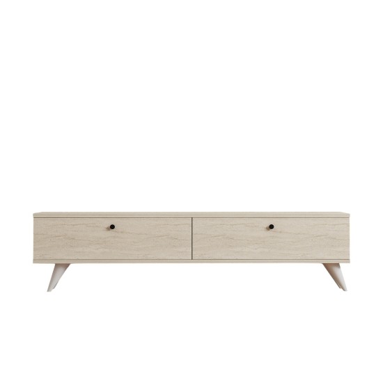 TV Stand Paris - Travertine Travertine TV Stand Paris - Travertine Travertine