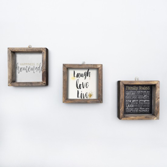 Wallxpert Decorative Framed MDF Painting (3 Pieces) UKZM023 Multicolor