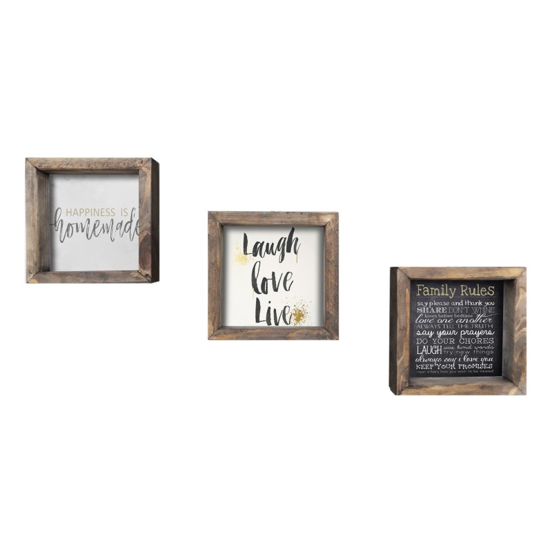 Wallxpert Decorative Framed MDF Painting (3 Pieces) UKZM023 Multicolor