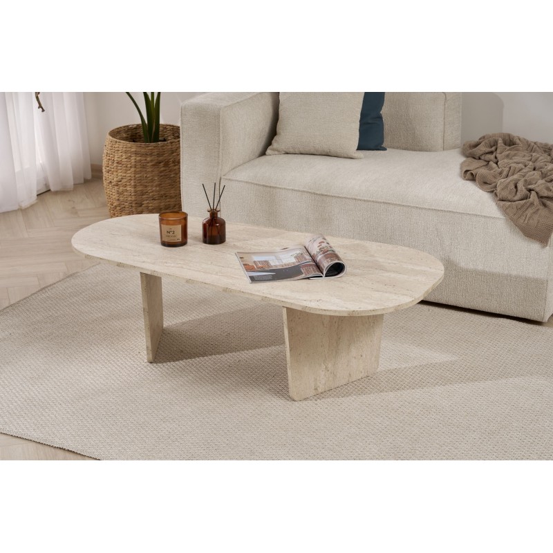 Coffee Table Ovalis - Travertine Travertine