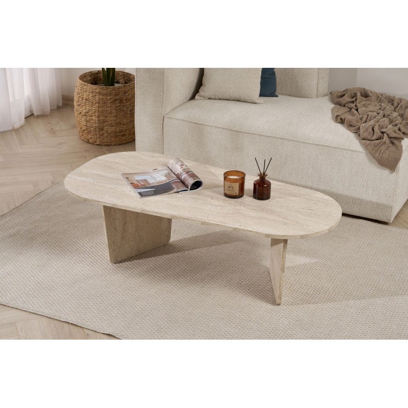 Coffee Table Ovalis - Travertine Travertine