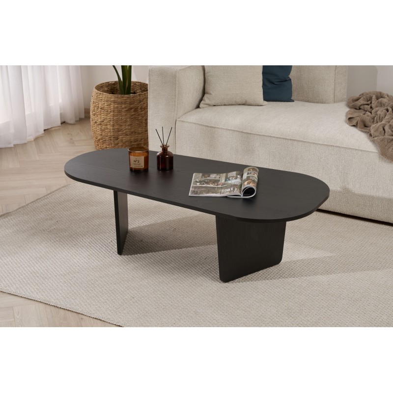 Coffee Table Ovalis - Wood Black Wood Black