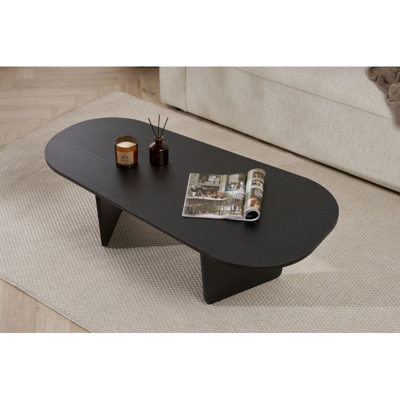 Coffee Table Ovalis - Wood Black Wood Black