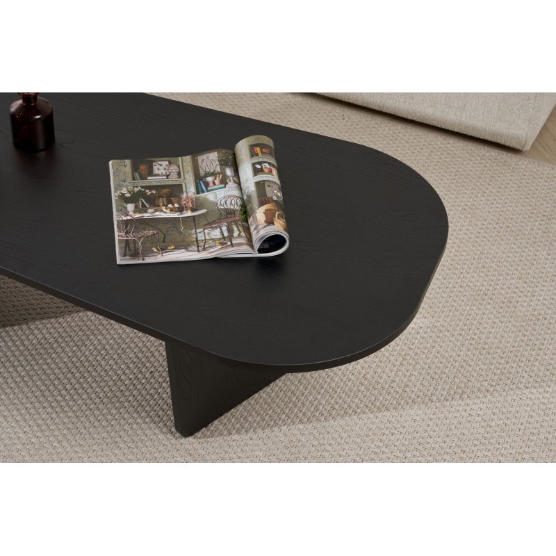 Coffee Table Ovalis - Wood Black Wood Black