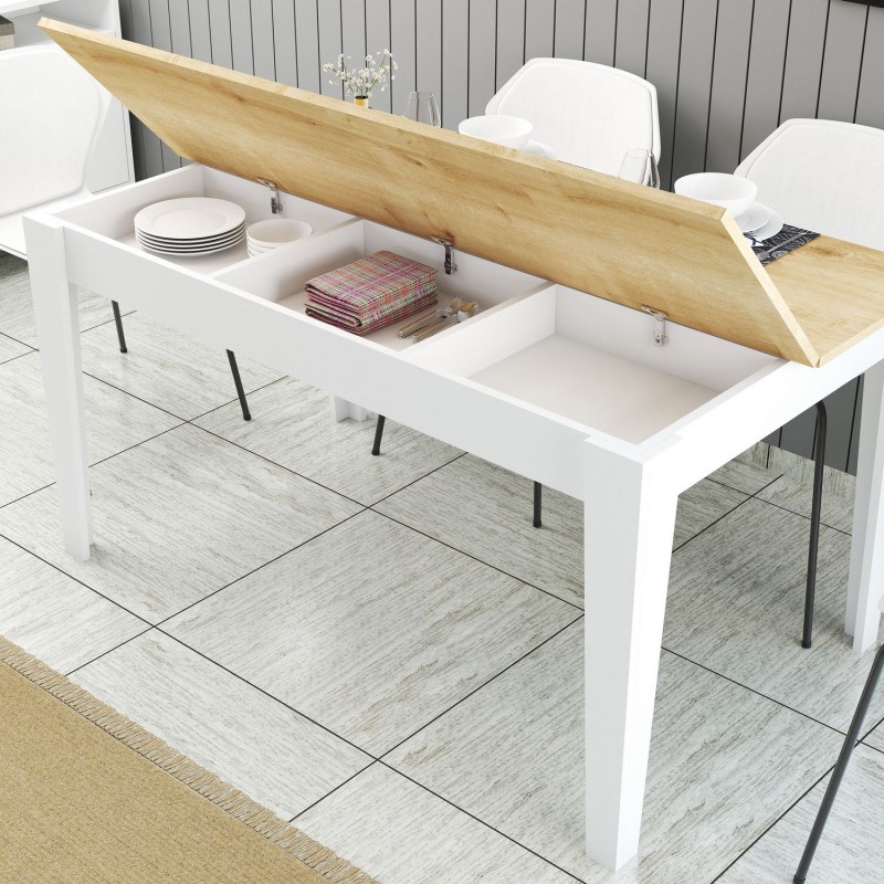 Dining Table Milan 896 - White, Oak White
Oak