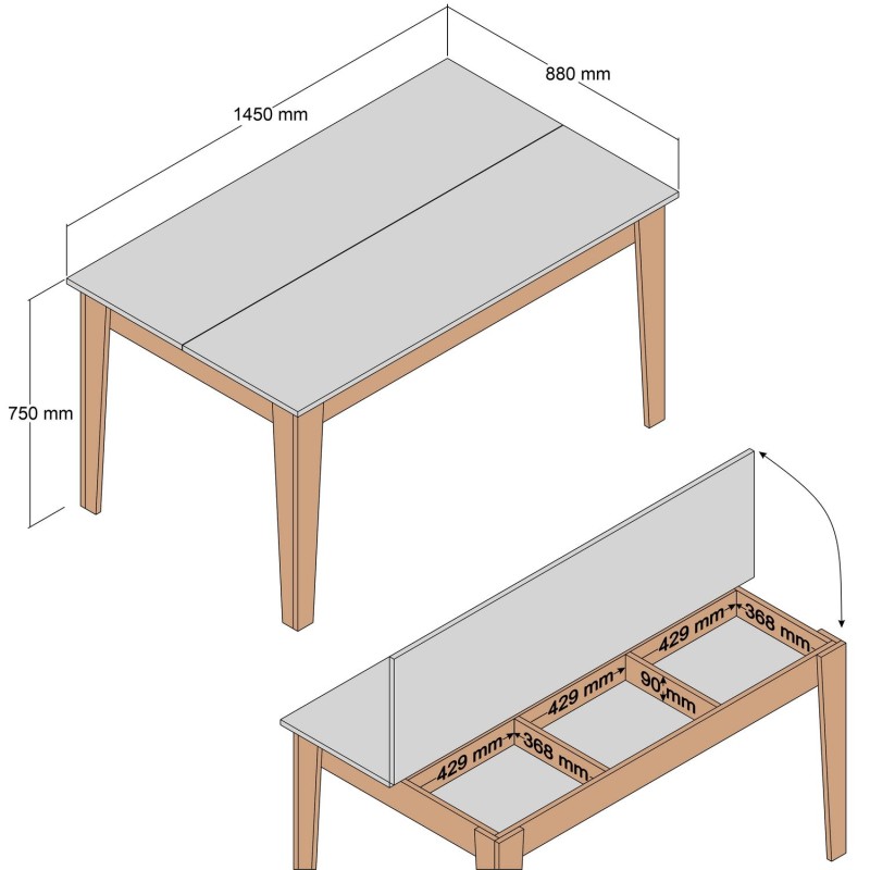 Dining Table Milan 898 - Walnut, Travertine Walnut
Travertine