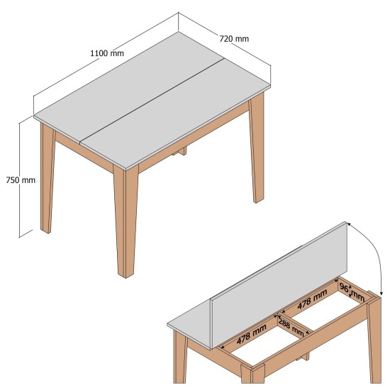Kitchen Table Kiev 512 - White, Oak White
Oak Kitchen Table Kiev 512 - White, Oak White
Oak