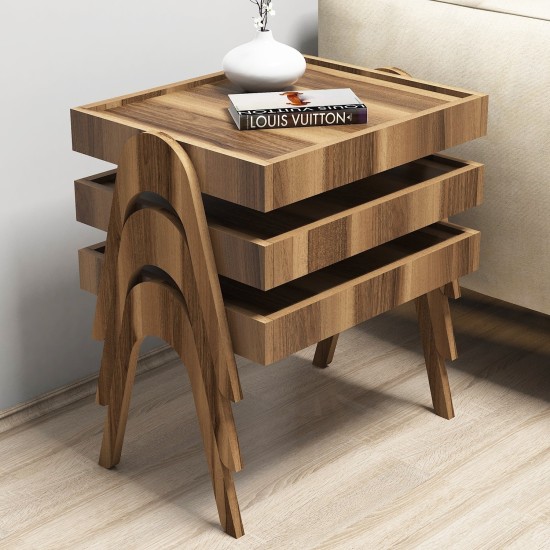 Nesting Table (3 Pieces) Roma - Walnut Walnut Nesting Table (3 Pieces) Roma - Walnut Walnut