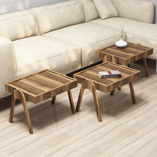 Nesting Table (3 Pieces) Roma - Walnut Walnut Nesting Table (3 Pieces) Roma - Walnut Walnut