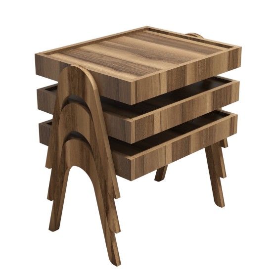 Nesting Table (3 Pieces) Roma - Walnut Walnut Nesting Table (3 Pieces) Roma - Walnut Walnut