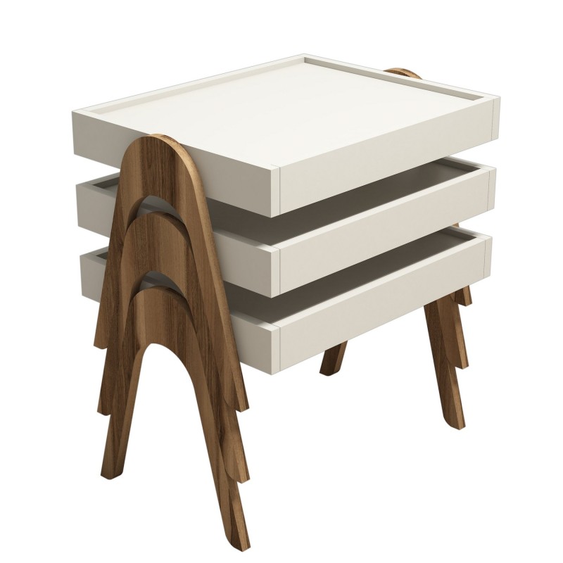 Hanah Home Nesting Table (3 Pieces) Roma - Walnut, Cream Walnut
Cream