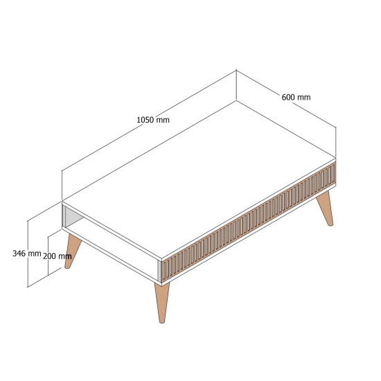 Coffee Table Milan - Walnut, White Walnut
White