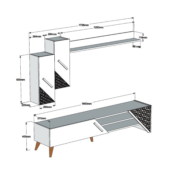 TV Unit Beril - White White