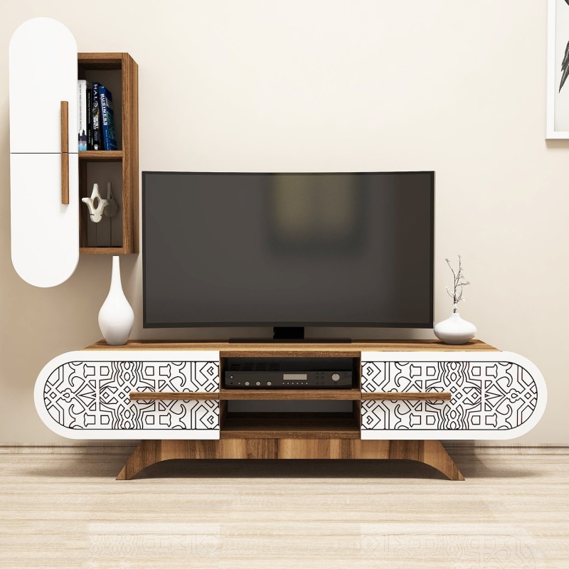TV Unit Defne - Walnut, White Walnut
White